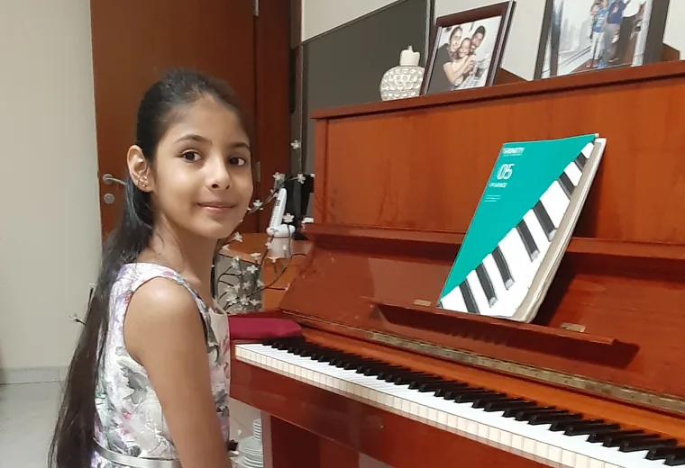 A student at the piano
