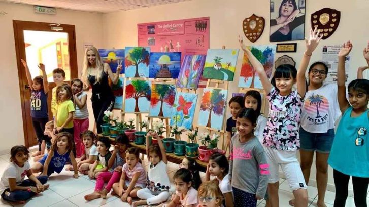 Children in drawing class