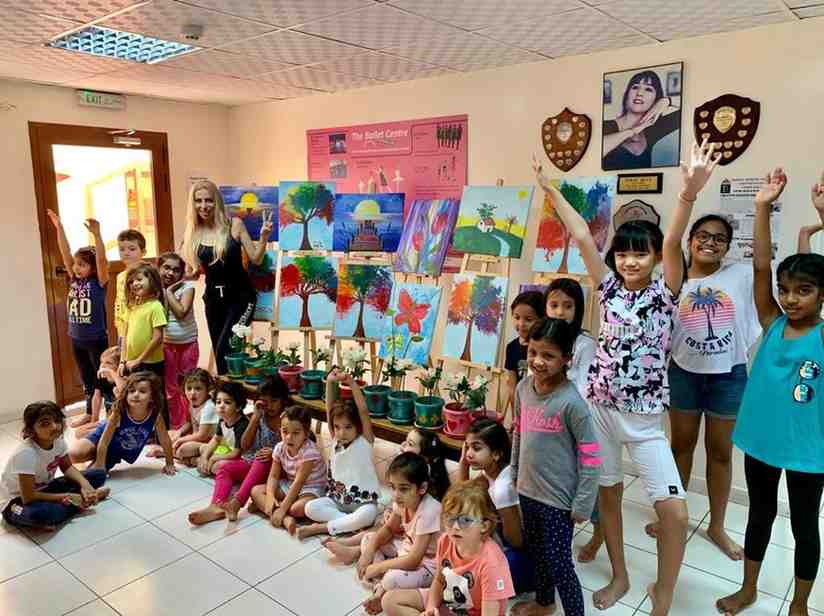Children pose in art and craft classes for kids​
