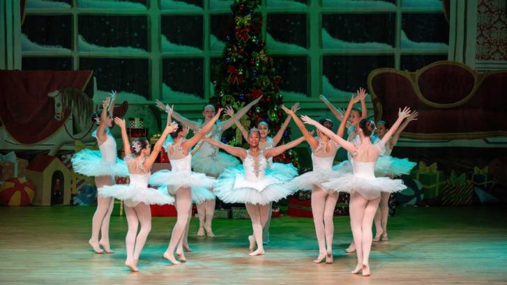 Children performing a ballet recital on stage