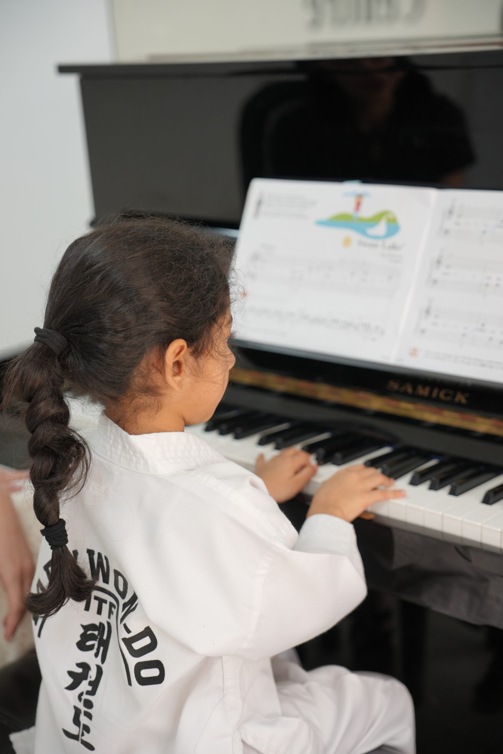 The music room during an ensemble rehearsal