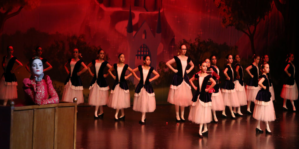 Ballet students at the barre during a class at the centre