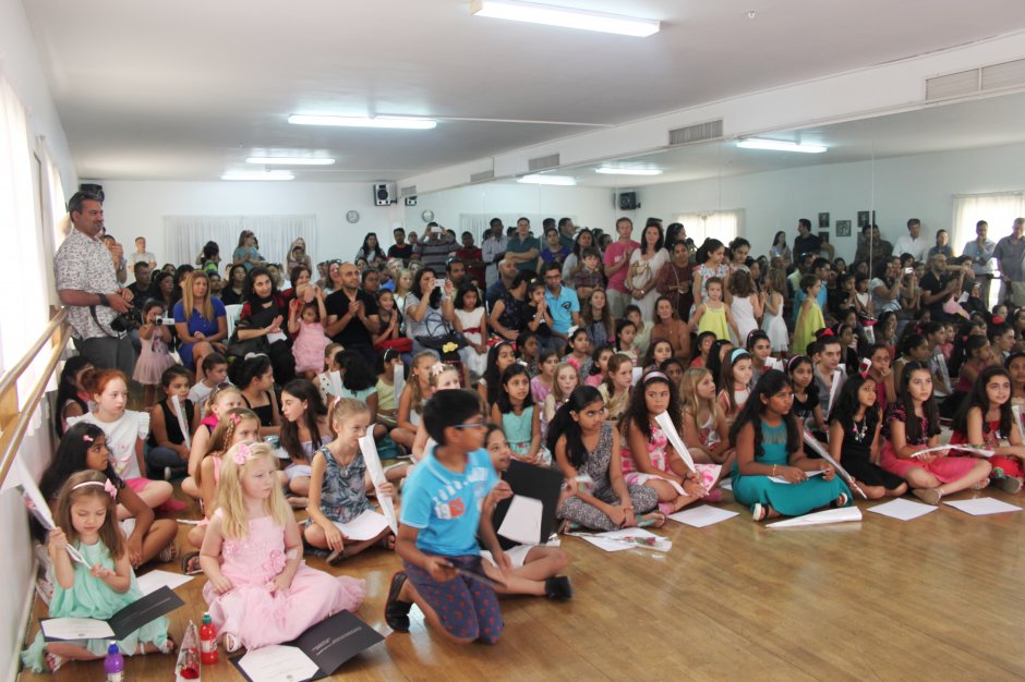 A ballet class in the studio